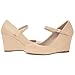 DIFEMA Womens Wedge Pumps with Ankle Strap for Dressy Ladies Mary Jane Shoes Closed Toe Wedges Heels for Women,Nude,9