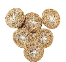 Herbal Vetiver Natural Bath Scrubber (Pack of 6) | Khus Khus Body Scrub | Ramacham Scrub | வெட்டிவேர் குளியல் நார்-image-20