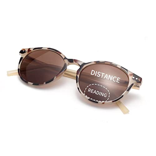 Liansan Round Invisible Bifocal Reading Sunglasses Retro Uv Protection Sun Readers Acetate Frame With Spring Hinge Tortoise Mt 5214 2.00 #TOP5