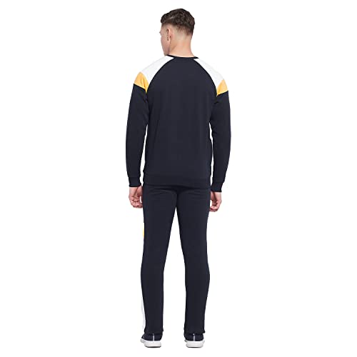 Image of LIVFREE Neva Mens Round Neck Chest Alphabetical Printed Winter Tracksuit