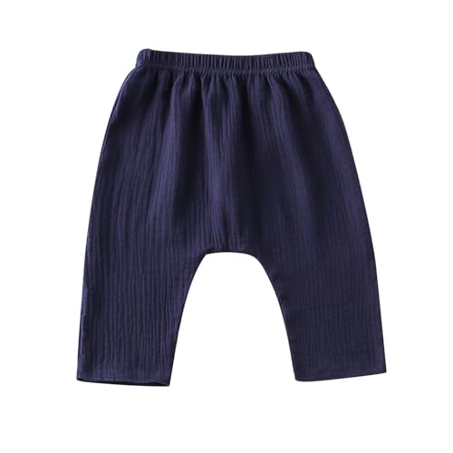 Girls Capri Pants Summer Casual Wrinkled Cotton Linen Pants with Rolled Hem Elastic Wasit Lightweight Comfy Trousers3