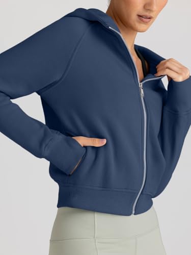 Image of Trendy Queen Womens Zip Up Hoodies Cropped Jackets Fall Clothes 2026