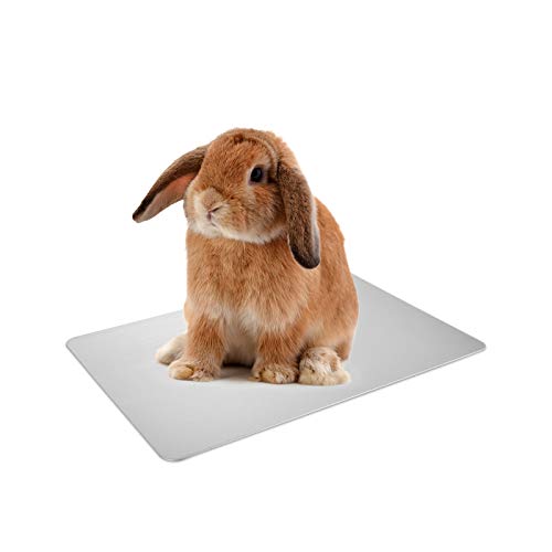 MARUNDA ウサギ用涼感プレート 猫用クールマット ひんやり アルミ製 29.8*19.8cm 涼しい 夏グッズ 小動物 ハムスター 暑さ対策 熱中症防止 Ｍサイズ