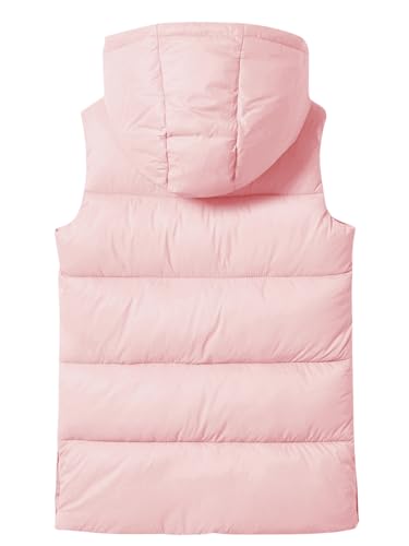 Meikulo Girls Lightweight Puffer Vest Casual Stand Collar Sleeveless Jacket Kids Hooded Quilted Gilet With Pockets3