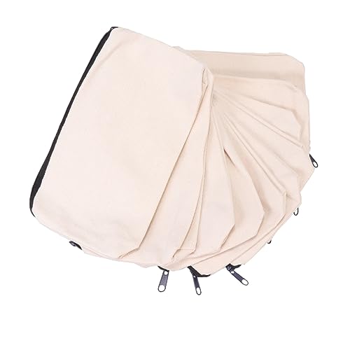 TEMPNAP Astuccio Cerniera in Tela Beige, Portapenne e Portamonete Multifunzione, Set da 10 Pezzi, Leggero e Capiente per Scuola e Ufficio, Adatto a Studenti e Impiegati