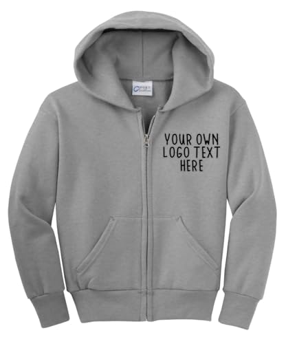INK STITCH Youth Kids Pc90yzh Custom Printing Front and Back Add Design Fleece Hoodie Zip Up2