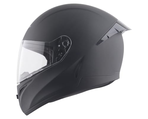 Image of Vega Voyager Full Face Riding Helmet with Lightweight Shell, Comfortable Liner, Shock Absorbing Interior, Ventilated Design, Aerodynamic Build, and Modern Dull Black Styling Dull Black-M