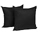 WOLTU 2X Funda de Cojín 100% Algodón con Cremallera Juego de 2 Funda de Cojín Funda de Almohada Funda de Paquete Doble ,60x60 cm Negro, KB5147szQ2