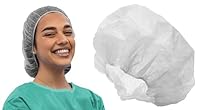 Tiga-Med Schwesternhauben | 100 Stück | Kopfhauben | Weiß | Hygienehauben Vlieshauben Einmalhauben Baretthauben OP Hauben