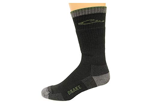 Drake Year-Rounder Merino Wool Blend Socks, Green, Lrg (W 9-12 / M 9-13), 1 Pair