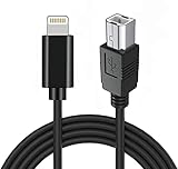 Wahbite iPhone to USB B Midi Cable 5FT, Lightning to USB 2.0 Midi Interface Cord for iPhone, iPad to Midi Controller, Electronic Music Instrument, Midi Keyboard, Recording Audio Interface and More
