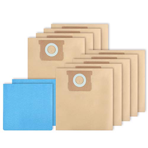 KEEPOW Pack 11(9+2) 19-3100 Shop Vac Bags Fit for Stanley 5-6 Gallon Wet/Dry Vacuums, Disposable Filter Vacuum Bags for Stanley