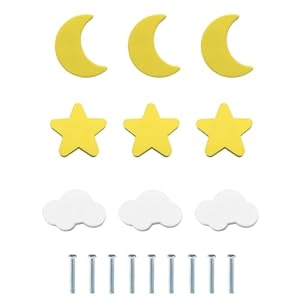 MHwan 9 Stück Sterne Mond Wolken Knöpfe