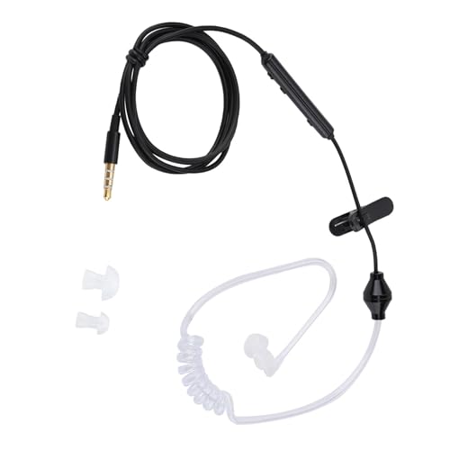 BAFOVY Auriculares Internos con Tubo de Aire Flexible y Micrófono para Auriculares con Cable iOS y para Conducir Hacer Ejercicio (Tubo Blanco Linea Negra) - imagen 8