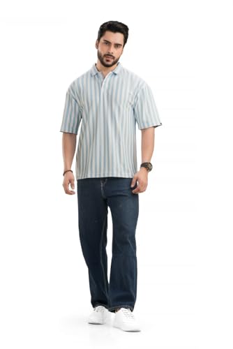 Image of Imperial Striped Off Shoulder Polo T-Shirt