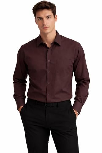 King Formal Wear Elegant Men’s Button Down Brown Dress Shirt (XL – 17/17.5 Neck; 36/37 Sleeves)