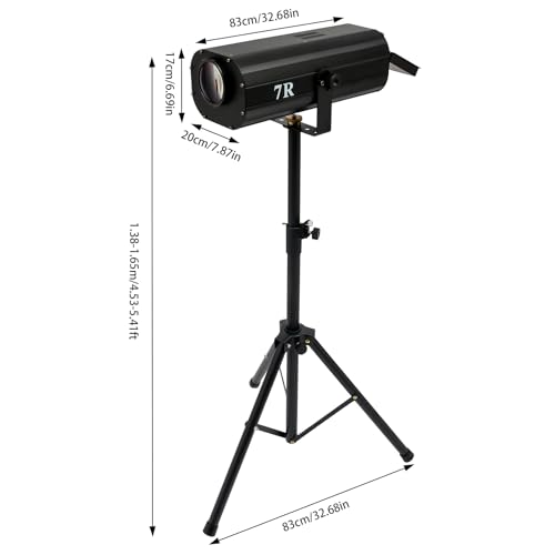230W Stage Spotlight, LED Follow Spot Light Dual Control Spotlight Stage Light with Bracket, Adjustable Aperture DJ Wash Light, Muticolor Electronc Light for Theatres/Concerts (HY-H10 230W)