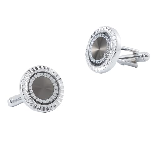 WYBFFC Round Enamel Pattern Cufflinks Men's French Shirt