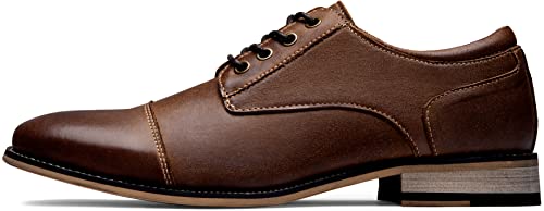 Image of Jousen Men's Dress Shoes Leather Wingtip Formal Business Oxford Shoes Brogue Retro Derby Dress Shoes for Men