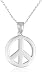 Sterling Silver Peace-Sign Pendant Necklace