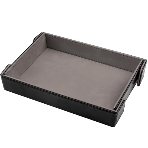 SIQUK Magnetisches Würfeltablett Rechteckiges Würfelbrett Faltbar Würfelbretter Samt Leder Würfelteller für Dungeons and Dragons Gray
