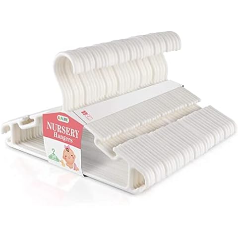 ilauke Kleiderbügel Kinderkleiderbügel 36 STK. Baby Kleiderbügel Hangers Aufbewahrung Kleiderbuegel für Kleiderschrank Schrank Kleidung, Weiß Cover