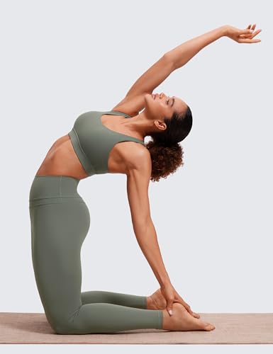 Image of CRZ YOGA Naked Feeling Strappy Sports Bras | Medium Support, Removable Pads, Yoga, Sleek, Scoop Neck, for Women