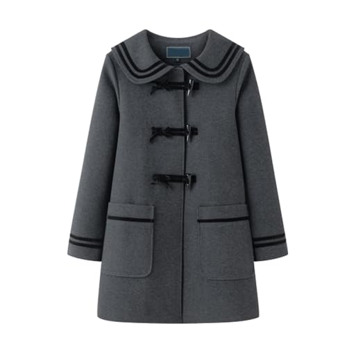 [osseoca] ダッフルコート 学生 女子 スクールコート ロング丈 制服 ボタン ポケット付き アウター ジャケット 高校生 JK制服 きれいめ 学園風 通学 防寒対策 秋冬着用