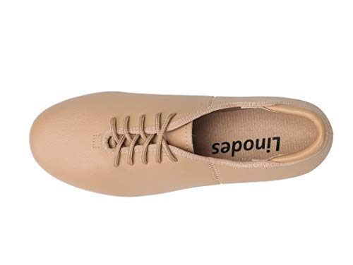 Image of Linodes PU Leather Lace Up Tap Shoe Unisex Dance Shoes for Women and Men | Quality soft upper, Unisex for women men, Lace up, Rubber and EVA outsole, Clear sound, Snug fit, Breathable lining, Durable