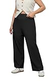 Yours Curve Elasticated Stretch Straight Leg Trousers - Women's - Plus Size Curve Black