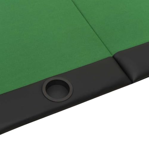 vidaXL Pokertisch, Spieltisch mit Getränkehaltern, Klappbarer Poker Tisch in Casinoqualität, Casino Kartenspiel Tisch für 10 Spieler, Grün, 207x106x76 cm – Bild 5