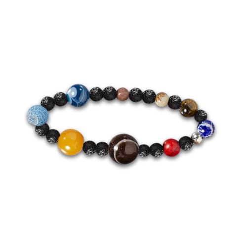 CLISPEED Pulsera Elástica de Piedra Natural con Diseño de Planetas para Hombre y Mujer Brazalete Creativo y Delicado Joyería para Ocasiones Especiales