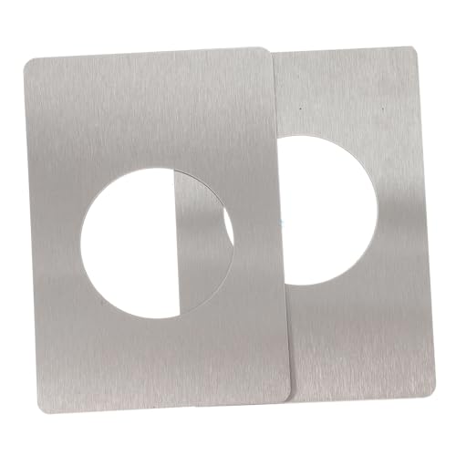 HORIALENCE 2個 ステンレス鋼製ドアノブ補強プレート 強力接着 簡単取り付け 滑らか仕上げ 北欧 モダン住宅 オフィス対応 丸角設計