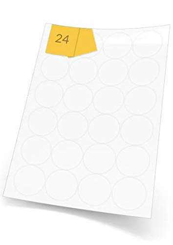 A4Labels Gloss White Paper Labels for Laser Printers, 24 Round Glossy Labels Per A4 Sheet, 100 Sheets of 45mm, 2,400 Laser Gloss Labels