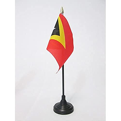 Drapeau de table Timor Oriental 15x10cm pointe or