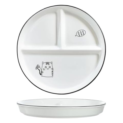 Bicuzat Ceramic Dinosaur Portion Control Plate Cover