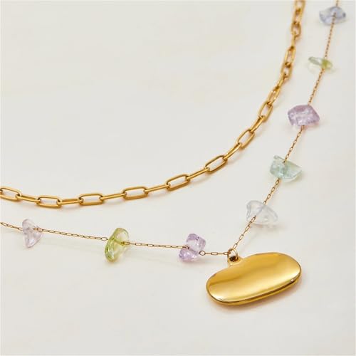 Collier de plage en pierre naturelle colorée pour l'été - 4