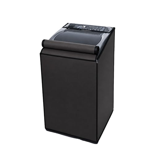 Image of Classic Top Load Washing Machine Cover Suitable For Whirlpool 360 / Stain Wash Back Panel 6 Kg, 6.5 Kg, 7 Kg, 7.5 Kg, Waterproof & Dustproof (58cmsX58cmsX97cms, Black)