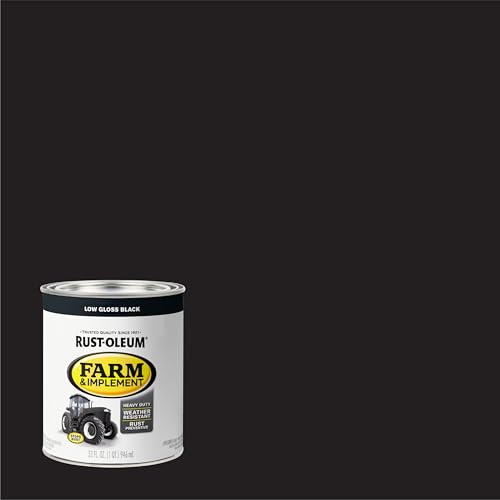 Image of Rust-Oleum Farm & Implement Low Gloss Black Paint | Tractor & Implement Coating, Equipment Restoration, Rust Prevention, Durable Outdoor Finish, Quart