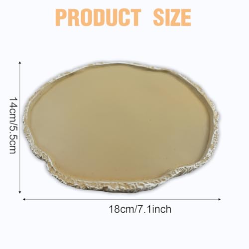 GGUFAY Haustiere Fütterung Platte Reptil Fütterung Schüssel Vivarium Lebensmittel Wasser Dish Harz Schüssel für Schildkröte Gecko Schlange Haustier Zucht Tray