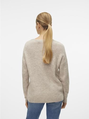 VERO MODA Strick Pullover V-Ausschnitt Langarm Sweater Knitted Jumper VMCREWLEFILE