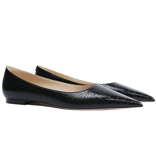 Women's Fashion Patent Leather Pointed Toe Shallow Mouth Flat Shoes Summer Closed Toe Comfort Dress Walking Flats