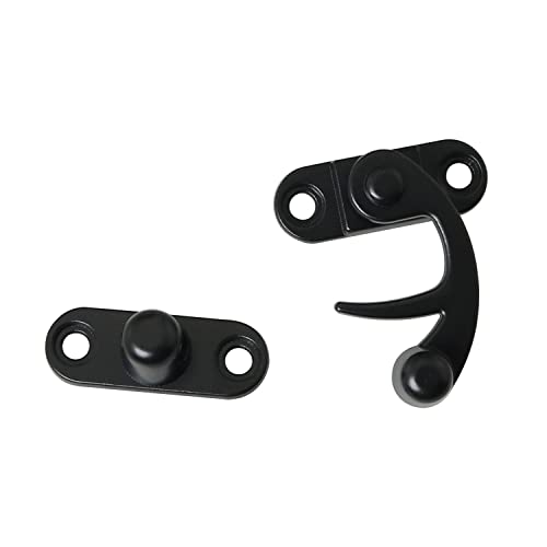 Image of 4PCS Black Padlock Hasp Hook Lock Antique Hook Hasp Latch for Jewelry Box Cabinet Toolbox Suitcase