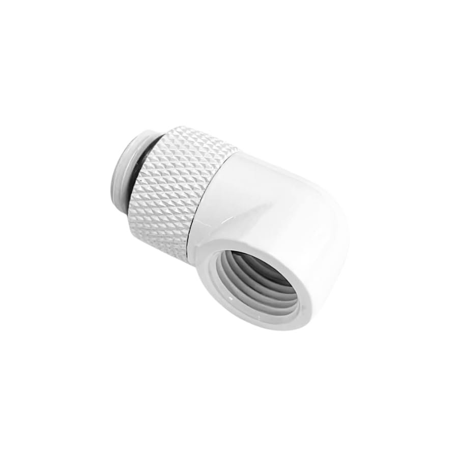Image of Dracaena 6 pack G1 /4 inch thread Male to Female Extender Fitting, 90A‚ Rotary Fitting Adapter Connector for Computer Water Cooling System, White