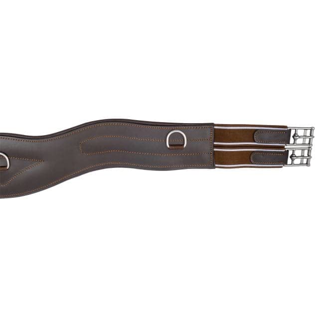 Anatomic Sattelgurt Leder anatomisch elastisch 3 D-Ringe rostfreie Edelstahlbeschläge 145 cm