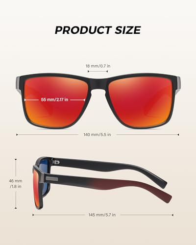 Polarized Sunglasses for Men UV400 Protection TR90 Lightweight Square Sun Glasses Frame4