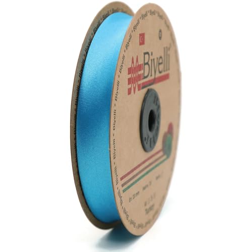 Image of Fold Satin Bias Tape - 99+ Colors - 3 /4 Inches Wide - 27 Yards - Fold Satin Binding Bias Ribbon Fabric Piping Bias Binding Tape for Sewing Clothing DIY Aquamarine BYS15