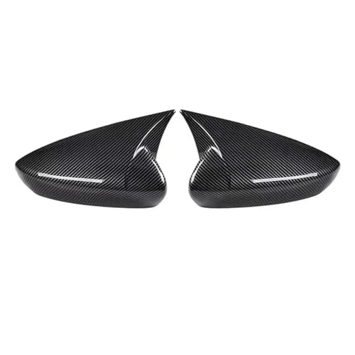 マツダ 3 アクセラ 2019 2020 2021 2022 2023 対応 車用 バックミラー サイドミラーカバー ウィングキャップ 外装ドアケーストリム カーボンファイバールック(With Horn Carbon)