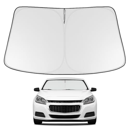 Image of Proadsy 2026 Upgrade Windshield Sun Shade Custom Fit 2013-2015 Malibu Foldable Front Sunshade Protector Sun Visor Blocks UV Rays Keep Car Cooler