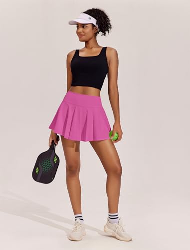 Image of PINSPARK Womens Tennis Skirt Pleated Athletic Skirts with Pockets Shorts High Waisted Golf Skort for Workout Pickleball